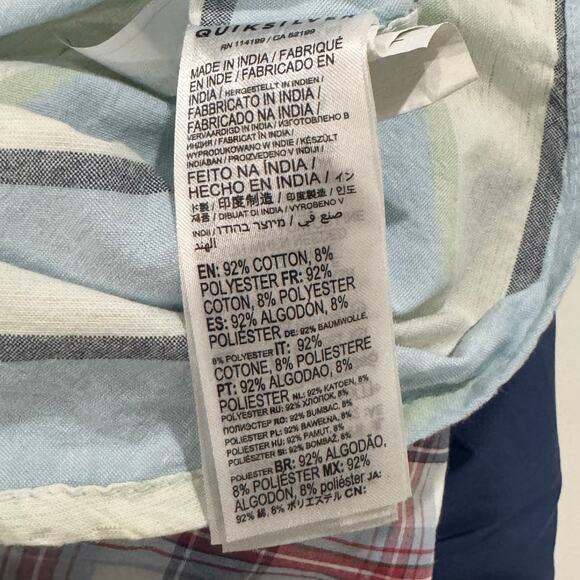 QuickSilver Men’s SS Button Down White & Blue Striped Shirt Sz XL - Picture 5 of 6